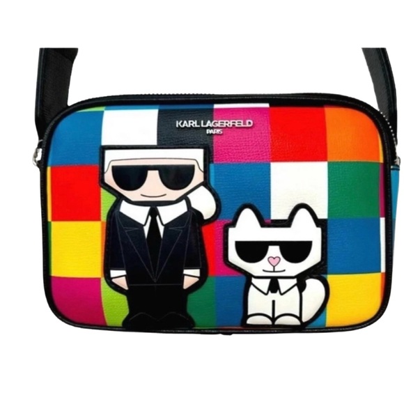 Karl Lagerfeld Handbags - KARL LAGERFELD ~ Multicolor Color-Block Messenger Bag with Iconic Karl Design